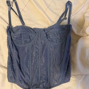 Lace Bustier Top in Blue